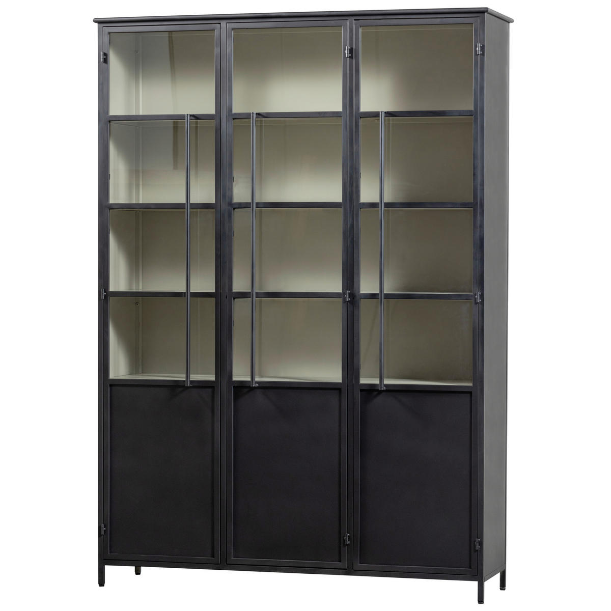 VITRINE  in Schwarz  - Schwarz, Design, Glas/Metall (140/200/40cm) - Livetastic