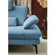 ECKSOFA  in Chenille, Flachgewebe Blau  180/284 cm  - Blau/Schwarz, Design, Textil/Metall (180/284cm) - Dieter Knoll