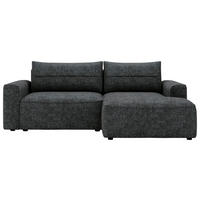 ECKSOFA Anthrazit Chenille  - Anthrazit/Schwarz, Design, Kunststoff/Textil (233/144cm) - Livetastic