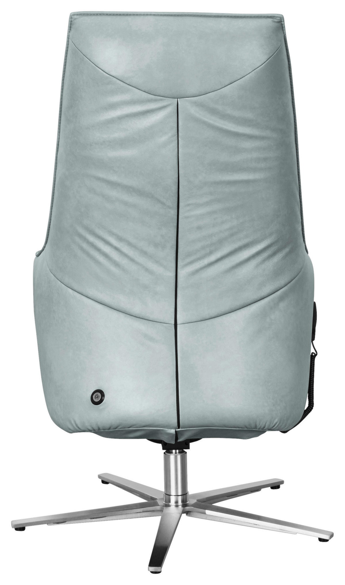 RELAXSESSEL in Leder Hellblau  - Edelstahlfarben/Hellblau, Design, Leder/Metall (70/120/88cm) - Himolla Komfortklass