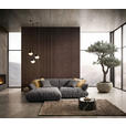 ECKSOFA in Flachgewebe Graubraun  185/264 cm  - Graubraun/Schwarz, Design, Kunststoff/Textil (185/264cm) - Emilio Belluti