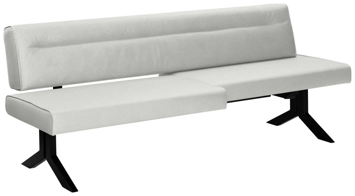 SITZBANK in Metall, Textil Creme  - Creme/Schwarz, Konventionell, Textil/Metall (220/87/70-86cm) - Moderano