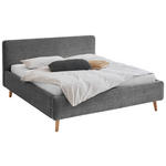 POLSTERBETT inkl. Bettkasten Lattenrost, Bettkasten Anthrazit 160/200 cm  - Eichefarben/Anthrazit, Design, Holz/Textil (160/200cm) - Xora