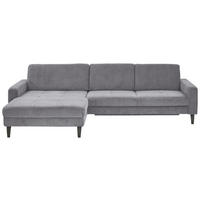 ECKSOFA in Cord Anthrazit  - Anthrazit/Schwarz, Modern, Textil/Metall (177/302cm) - Beldomo Style