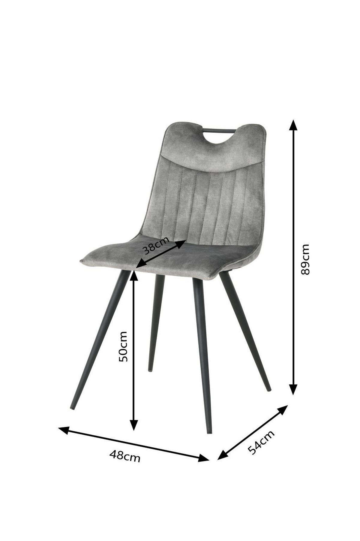 STOLICA  siva  metal, tekstil, drvo      - siva/crna, metal/tekstil (46/88/53cm)