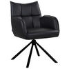 ARMLEHNSTUHL  Sitzfläche 360° drehbar, automatische Rückholfunktion  Echtleder  - Schwarz, MODERN, Leder/Metall (58,5/87,5/61cm) - Livetastic