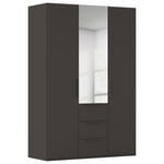 DREHTÜRENSCHRANK 151/223/61 cm,  in Graphitfarben, 3-türig  - Graphitfarben, Basics, Glas/Holzwerkstoff (151/223/61cm) - Novel