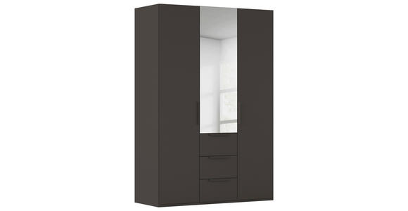DREHTÜRENSCHRANK 151/235/61 cm,  in Graphitfarben, 3-türig  - Graphitfarben, Basics, Glas/Holzwerkstoff (151/235/61cm) - Novel