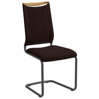 SCHWINGSTUHL  in Flachgewebe, Netz  - Eichefarben/Anthrazit, Design, Holz/Textil (47/99,0/59cm) - Venjakob