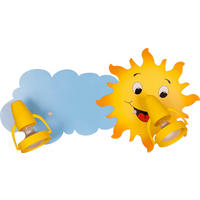 KINDERWANDLEUCHTE Sonne 47/23/16 cm   - Blau/Gelb, Basics, Holzwerkstoff/Kunststoff (47/23/16cm)