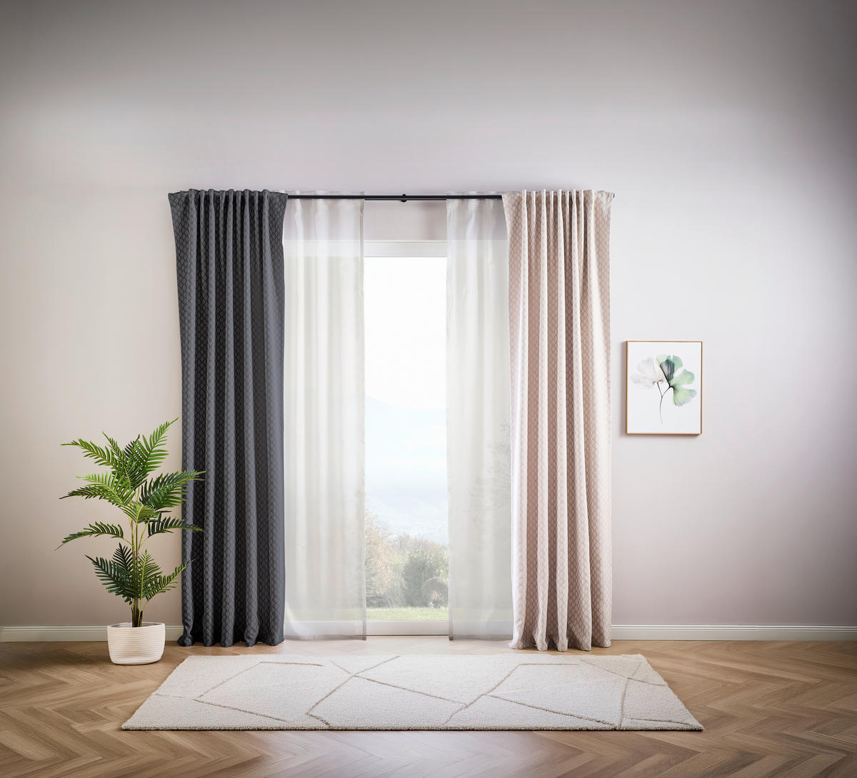 HOTOVÝ ZÁVES, nepriehľadné, 140/245 cm - svetlosivá, Konventionell, textil (140/245cm) - Dieter Knoll