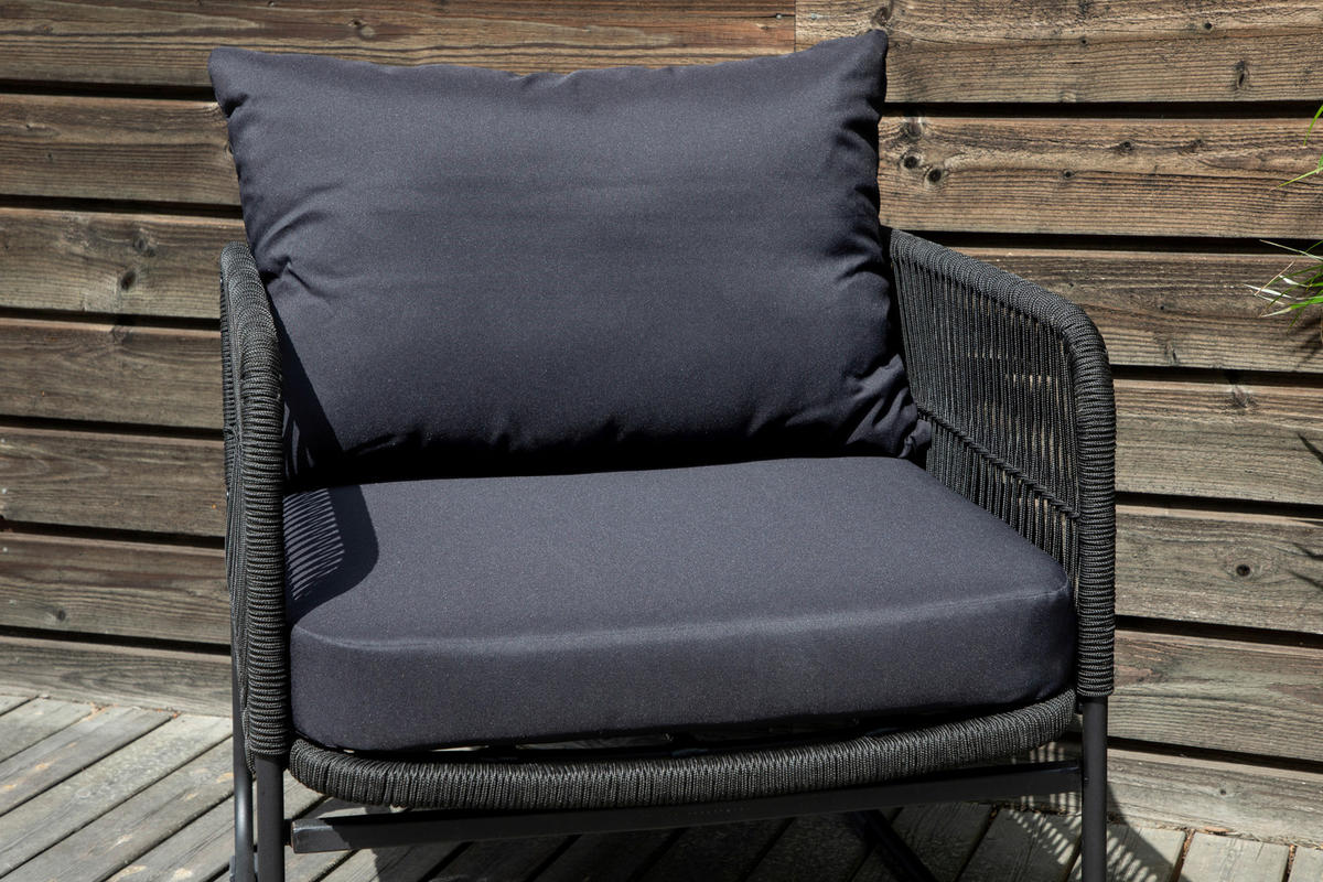LOUNGEGRUPP 4 delar  - svart, Klassisk, metall/textil - Gardenson