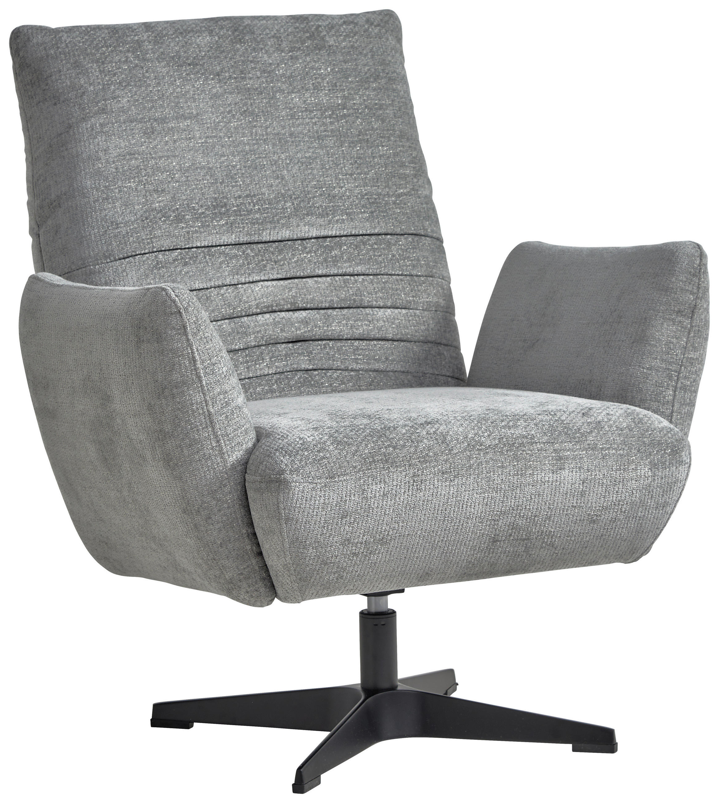 SESSEL in Chenille Grau - Schwarz/Grau, Design, Textil/Metall (60/94/86cm) - Dieter Knoll