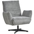 SESSEL in Chenille Grau  - Schwarz/Grau, Design, Textil/Metall (60/94/86cm) - Dieter Knoll