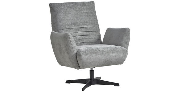 SESSEL in Chenille Grau  - Schwarz/Grau, Design, Textil/Metall (60/94/86cm) - Dieter Knoll