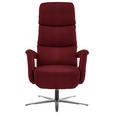 RELAXSESSEL in Leder Rot  - Edelstahlfarben/Rot, Design, Leder/Metall (76/119/86cm) - Dieter Knoll