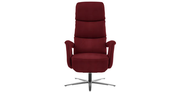 RELAXSESSEL in Leder Rot  - Edelstahlfarben/Rot, Design, Leder/Metall (76/119/86cm) - Dieter Knoll
