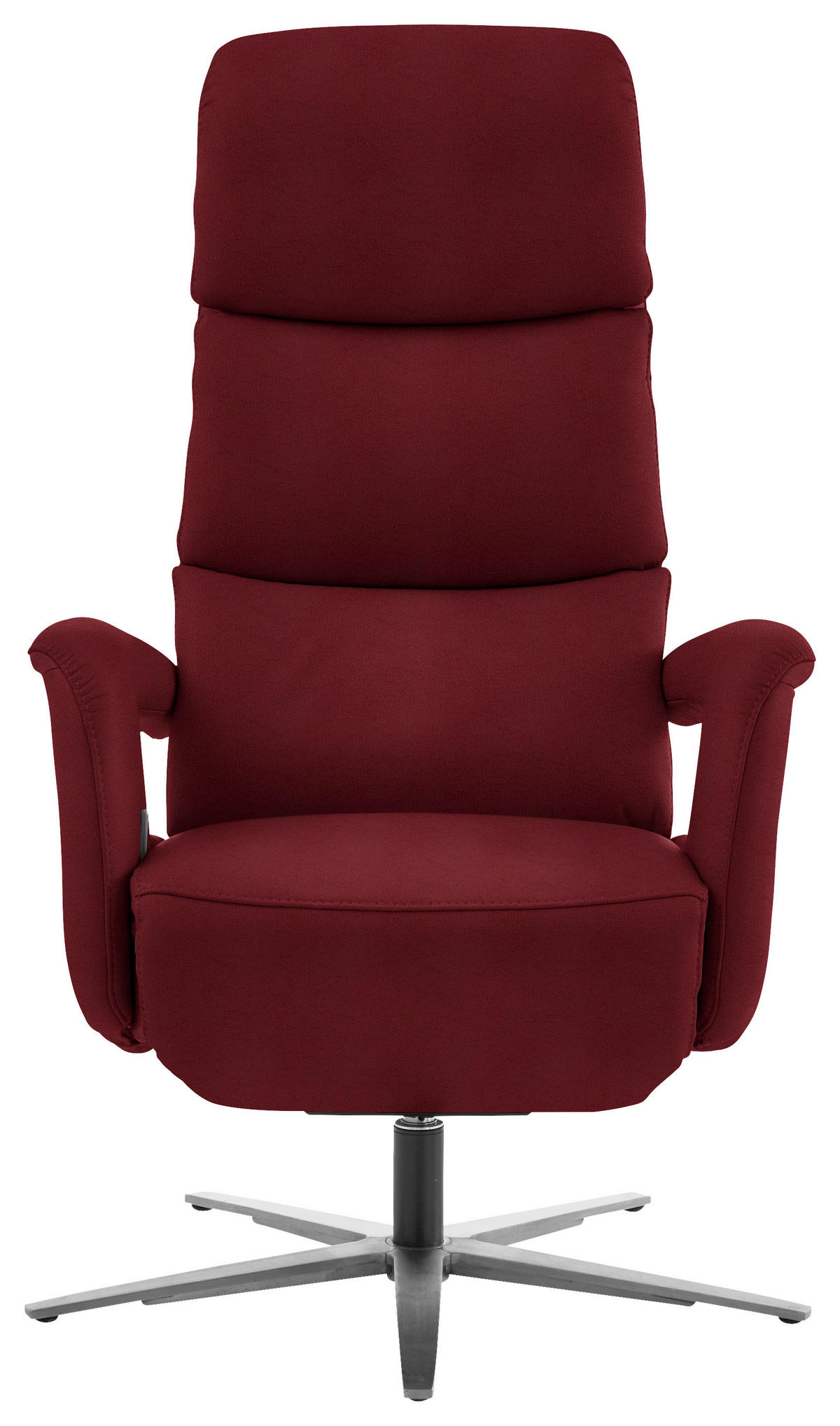 RELAXSESSEL in Leder Rot  - Edelstahlfarben/Rot, Design, Leder/Metall (76/119/86cm) - Dieter Knoll