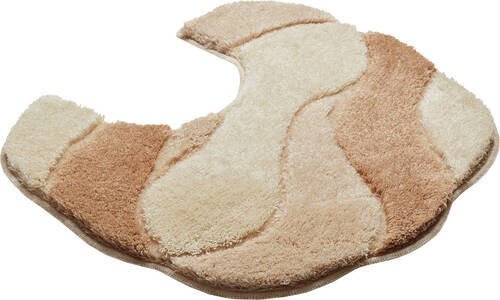 WC-VORLEGER Weiß, Beige 50/55 cm - Beige/Weiß, Basics, Kunststoff/Textil (50/55cm) - Grund