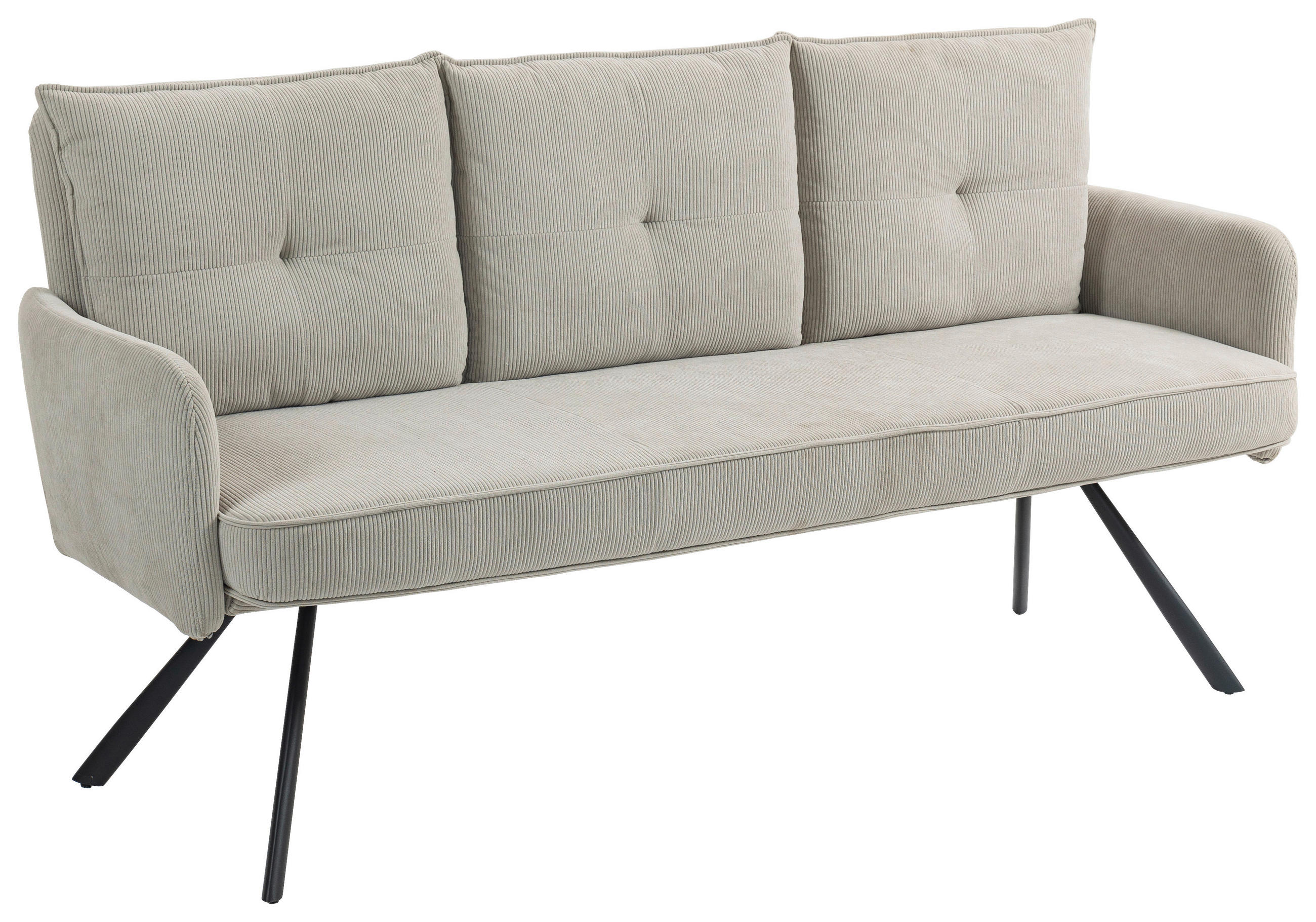 SITZBANK 180/93/67 cm Cord Beige Metall  - Beige/Schwarz, Design, Textil/Metall (180/93/67cm) - Novel