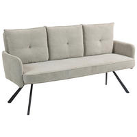 SITZBANK 180/93/67 cm Cord Beige Metall  - Beige/Schwarz, Design, Textil/Metall (180/93/67cm) - Novel