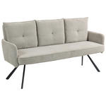 SITZBANK 180/93/67 cm Cord Beige Metall  - Beige/Schwarz, Design, Textil/Metall (180/93/67cm) - Novel