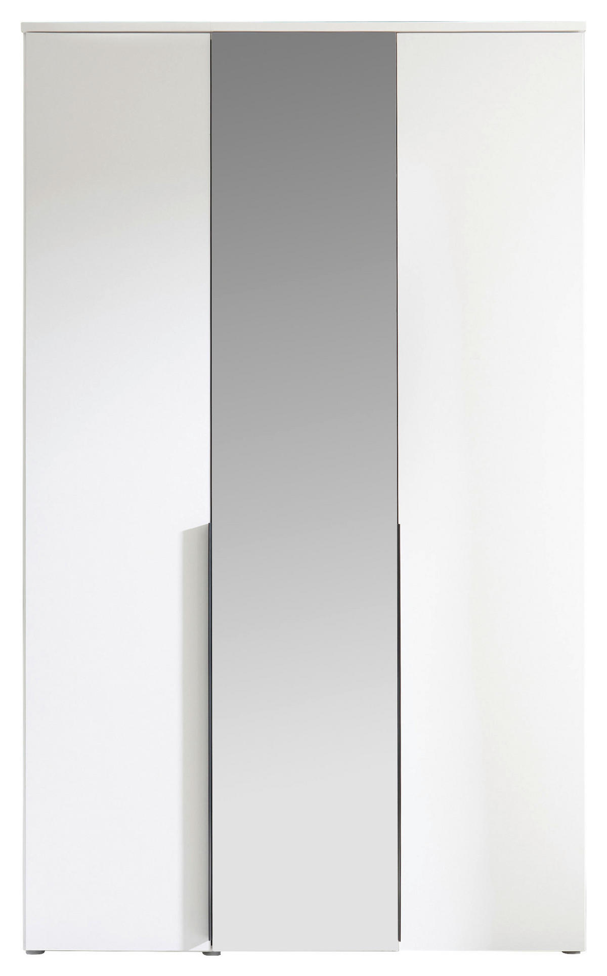 DREHTÜRENSCHRANK 135/225/52 cm 3-türig Weiß  - Schwarz/Weiß, MODERN, Glas/Holzwerkstoff (135/225/52cm) - MID.YOU
