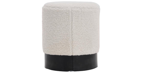 HOCKER in Metall, Textil Schwarz, Weiß - Schwarz/Weiß, Trend, Textil/Metall (35/42/35cm) - Xora