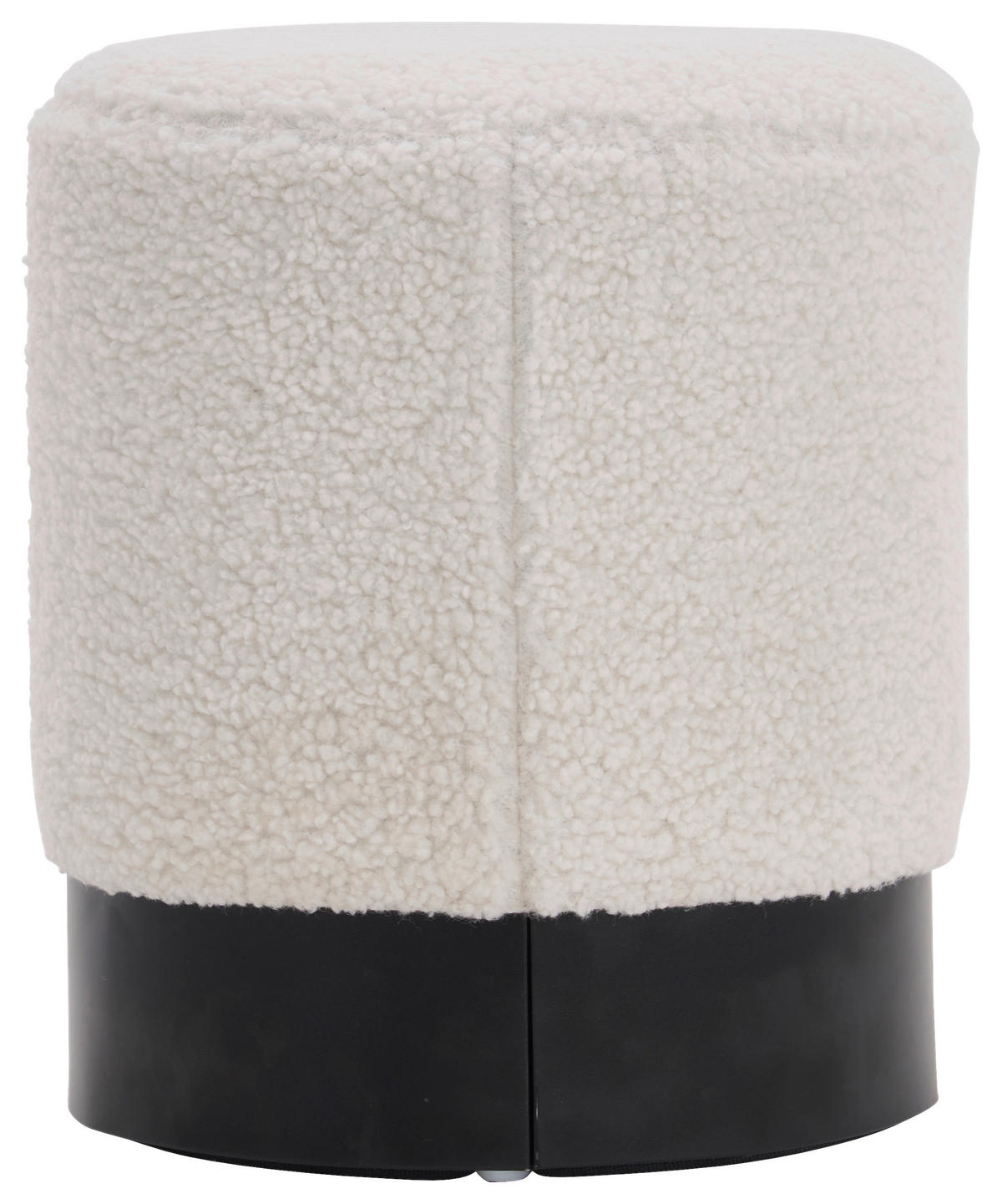 HOCKER in Metall, Textil Schwarz, Weiss  - Weiss/Schwarz, Trend, Textil/Metall (35/42/35cm) - Xora