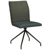 STUHL Stahl Webstoff, Mikrofaser  - Schwarz/Grau, Design, Textil/Metall (49/91/60cm) - Moderano