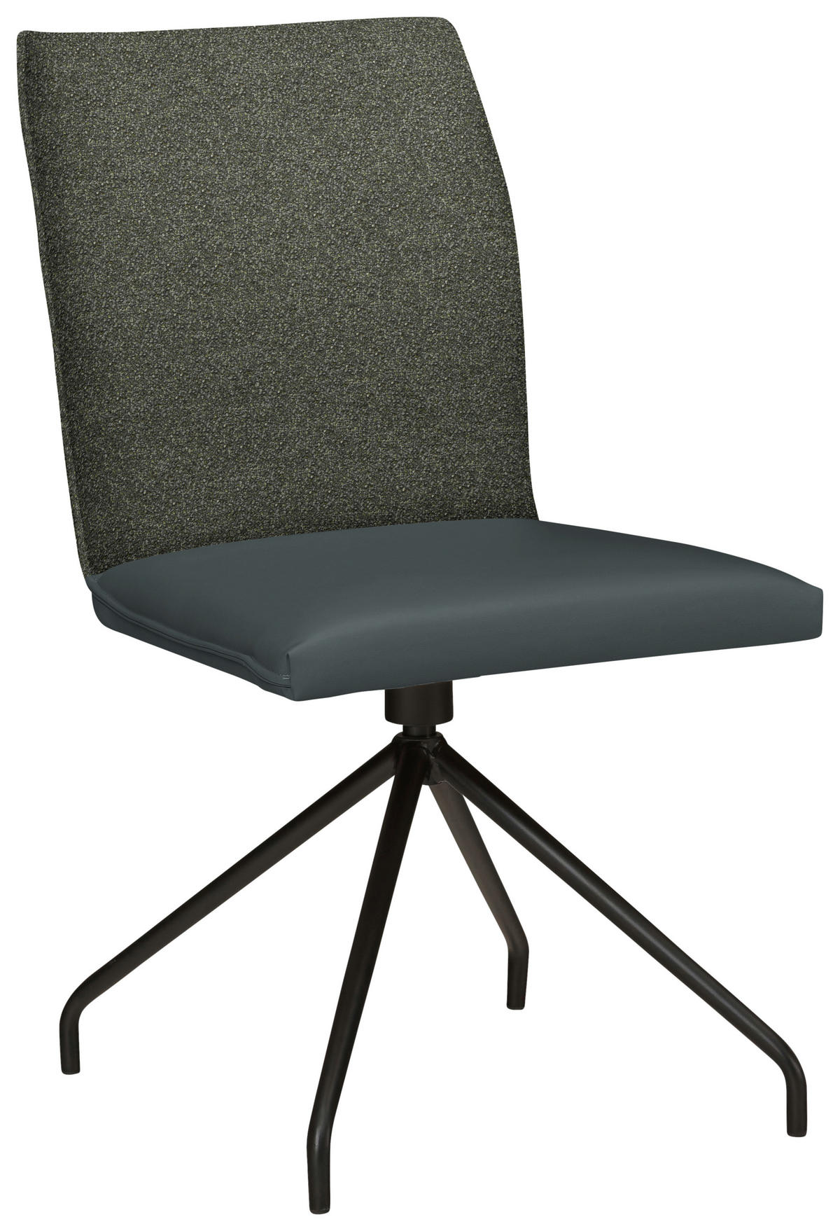 STUHL  in Stahl Webstoff, Mikrofaser Metall, Textil  - Schwarz/Grau, Design, Textil/Metall (49/91/60cm) - Moderano