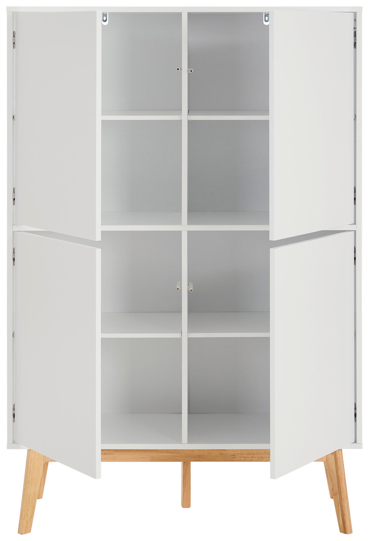 VYSOKÁ KOMODA, kaučukové dřevo, bílá, 100/149/40 cm - bílá/přírodní barvy, Design, dřevo/kompozitní dřevo (100/149/40cm) - MID.YOU