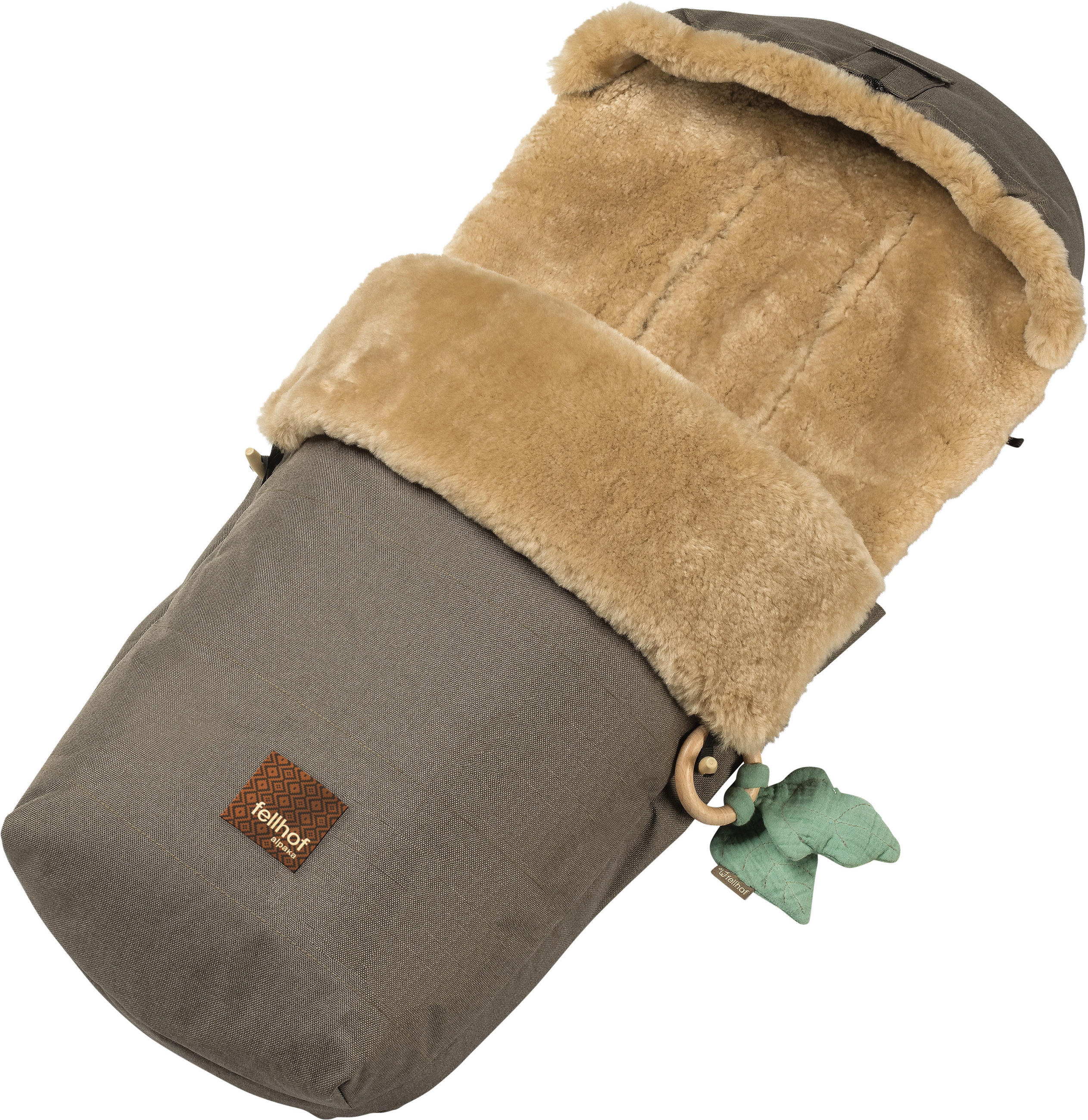 BUGGY-FELLSACK Alpakafell Fußsack Montana  - Graubraun, Basics, Textil/Fell (98/45/5cm)