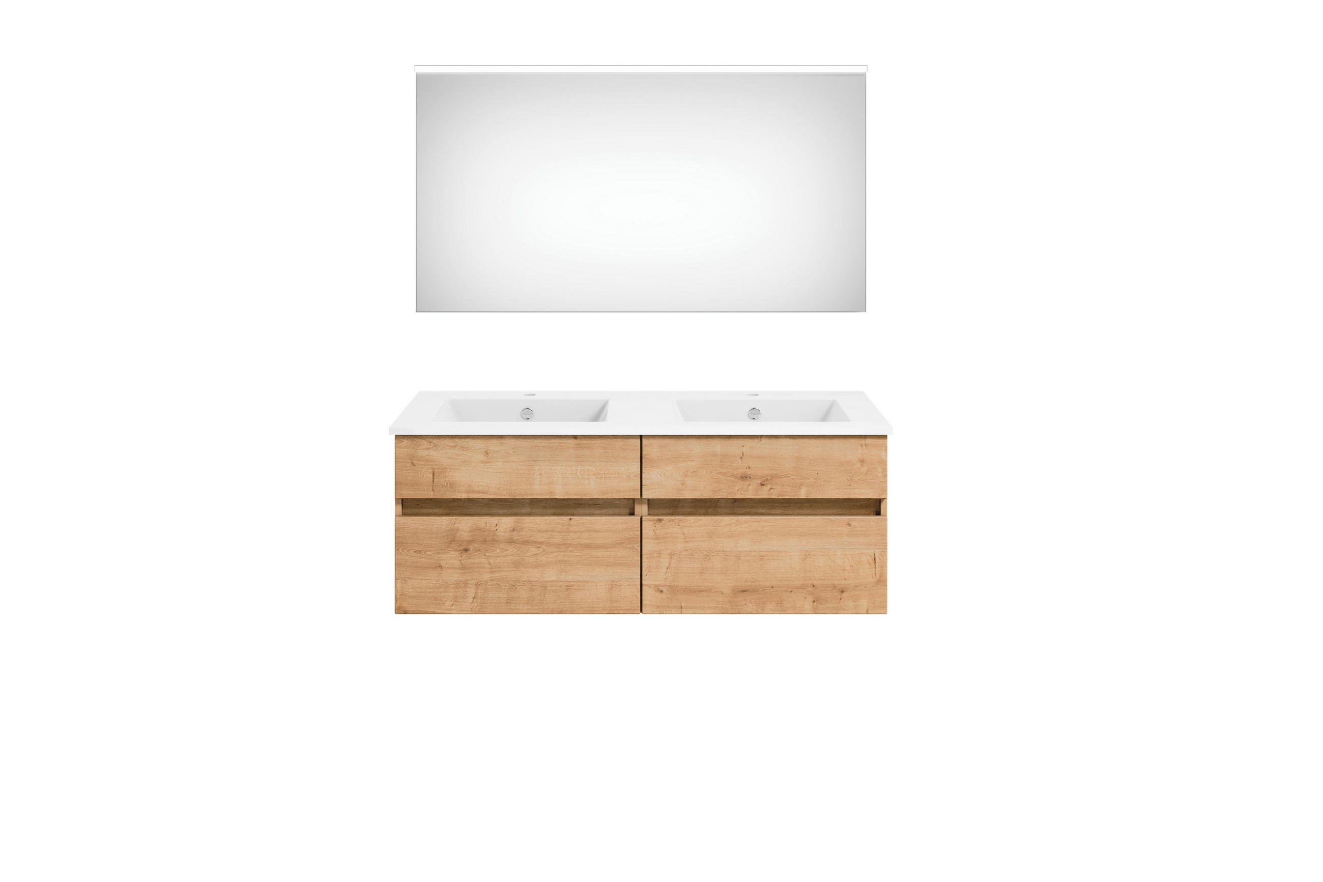 BADEZIMMER in 120 cm - Eichefarben/Weiß, KONVENTIONELL, Keramik/Holzwerkstoff (120cm) - Puris