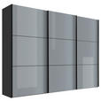 SCHWEBETÜRENSCHRANK  in Hellgrau, Dunkelgrau  - Dunkelgrau/Hellgrau, KONVENTIONELL, Glas/Holzwerkstoff (298/222/68cm) - Moderano