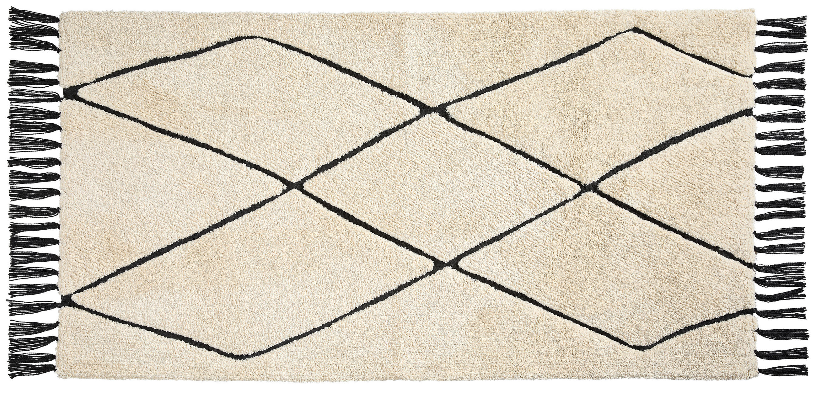 Esposa Badematte Garis Schwarz, Elfenbein 70x120 cm