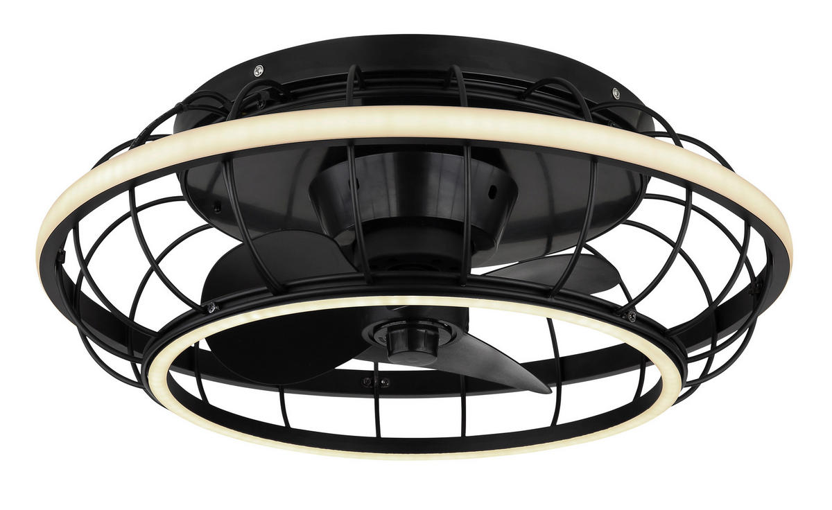 TAKFLÄKT 30 W 50/18 cm  - opal/svart, Design, metall/plast (50/18cm) - Globo
