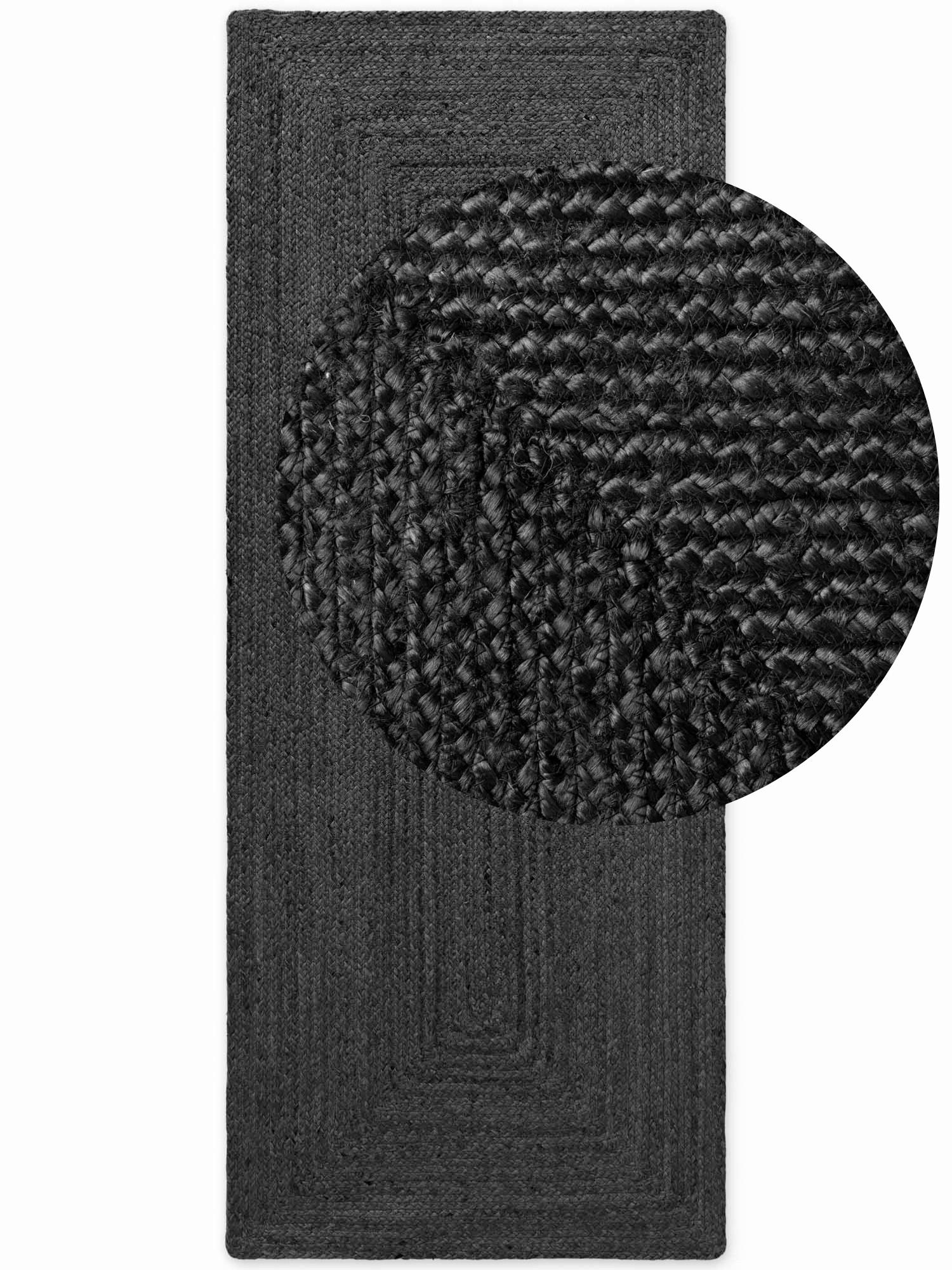 LÄUFER 80/200 cm Juno  - Schwarz, Natur, Textil (80/200cm) - Hanse Home