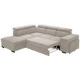 ECKSOFA  in Webstoff Beige  - Beige/Schwarz, KONVENTIONELL, Holz/Textil (244/283cm) - Carryhome