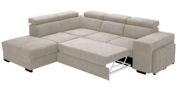 ECKSOFA  in Webstoff Beige  - Beige/Schwarz, KONVENTIONELL, Holz/Textil (244/283cm) - Carryhome