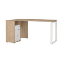 ECKSCHREIBTISCH 150/99,6/75,6 cm  in Weiß, Eichefarben  - Eichefarben/Weiß, MODERN, Holzwerkstoff/Metall (150/99,6/75,6cm) - MID.YOU