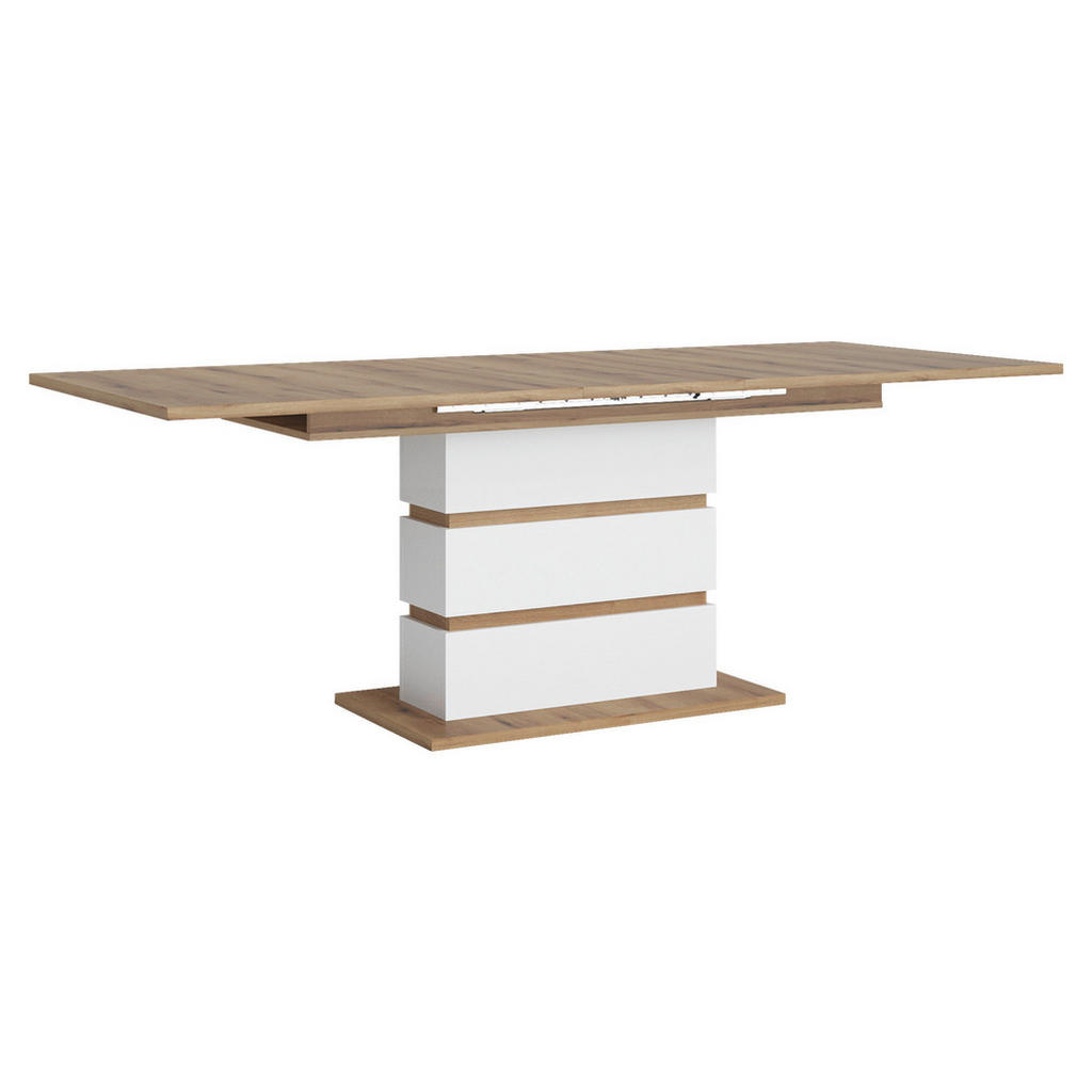 Ausziehtisch Calabria Eiche Dekor Weiß, B: 180-220cm