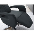RELAXSESSEL in Leder Dunkelblau  - Schwarz/Dunkelblau, Design, Leder/Metall (71/112/83cm) - Dieter Knoll