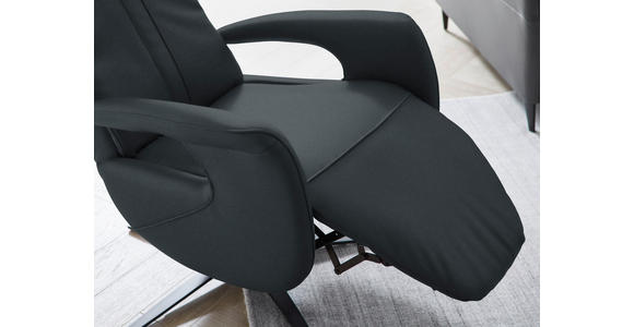 RELAXSESSEL in Leder Dunkelblau - Schwarz/Dunkelblau, Design, Leder/Metall (71/112/83cm) - Dieter Knoll