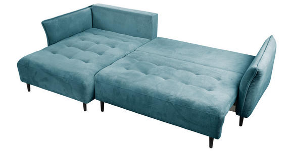 ECKSOFA in Chenille Blau  - Blau/Schwarz, MODERN, Textil/Metall (200/285cm) - Carryhome