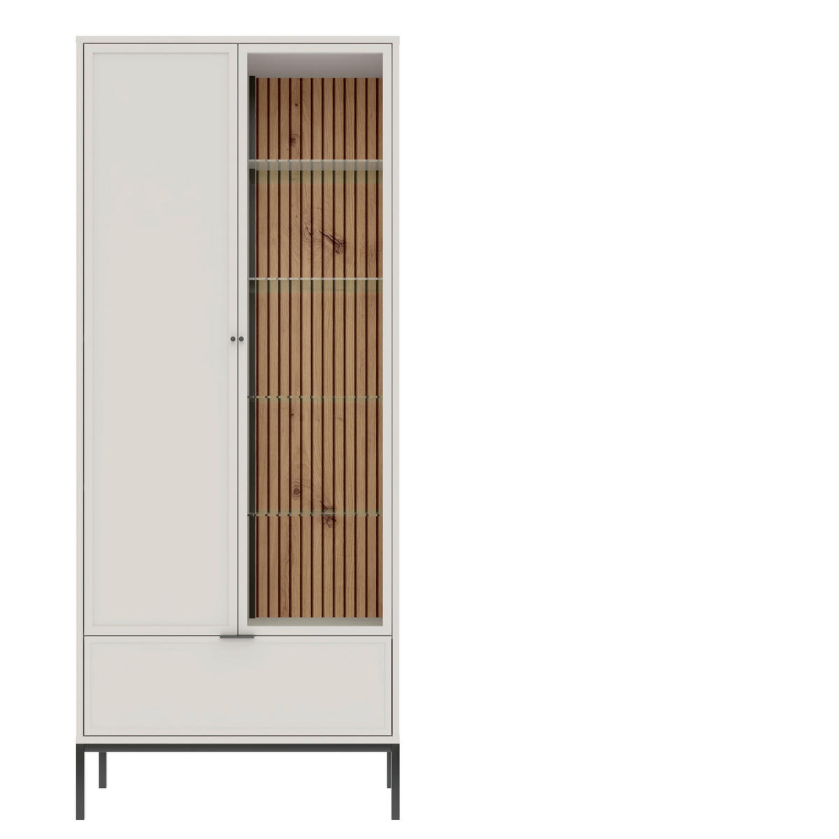 VITRINE  in Kaschmir  - Kaschmir/Schwarz, Design, Glas/Holzwerkstoff (76/183,7/40cm) - MID.YOU