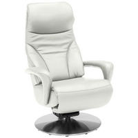 RELAXSESSEL in Leder Creme  - Edelstahlfarben/Creme, Design, Leder/Metall (75/117/88cm) - Dieter Knoll