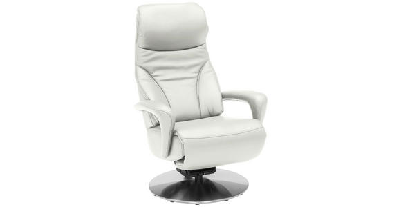 RELAXSESSEL in Leder Creme  - Edelstahlfarben/Creme, Design, Leder/Metall (75/117/88cm) - Dieter Knoll