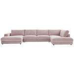 WOHNLANDSCHAFT in Cord Rosa  - Schwarz/Rosa, Design, Kunststoff/Textil (190/425/224cm) - Hom`in