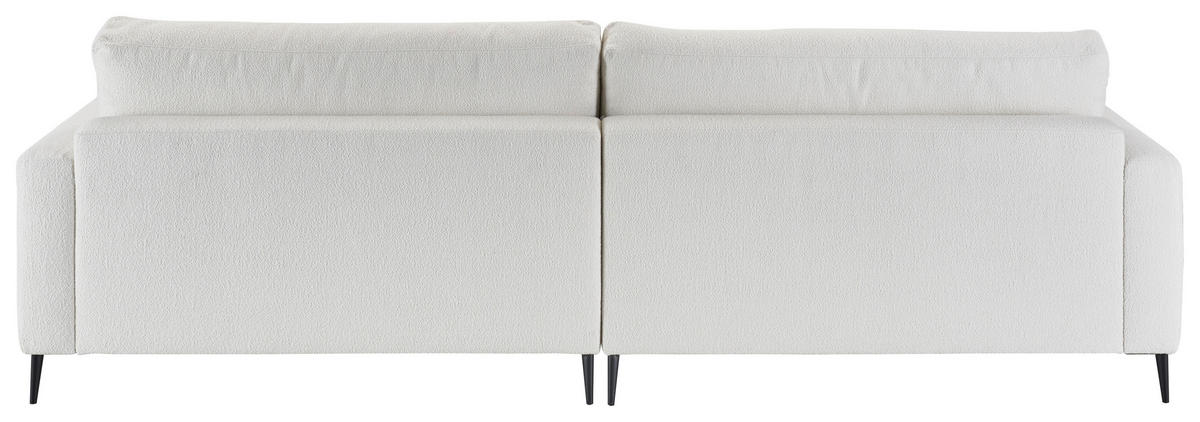 ECKSOFA in Flachgewebe Weiss  - Weiss/Schwarz, Design, Textil/Metall (190/272cm) - Lomoco
